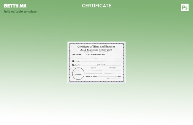 модерен стил Шаблон за извод од матична книга на родените на католичката црква н